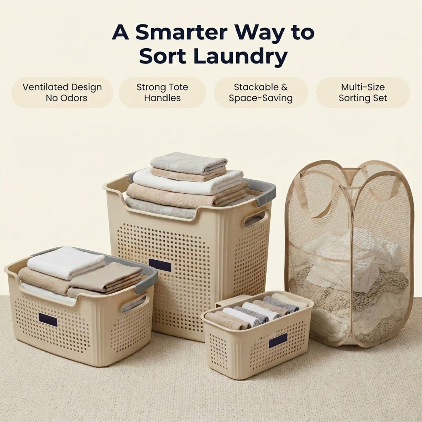4-Piece Laundry & Storage Basket System