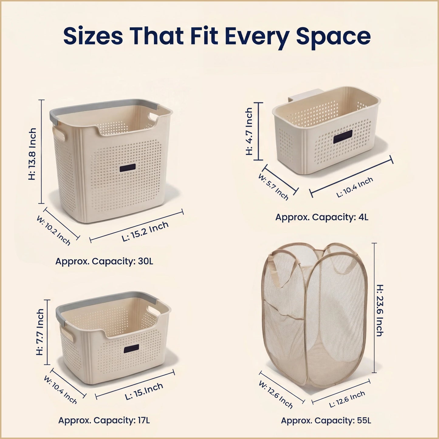4-Piece Laundry & Storage Basket System